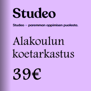 Studeon alakoulun koetarkastus, 39,00 €